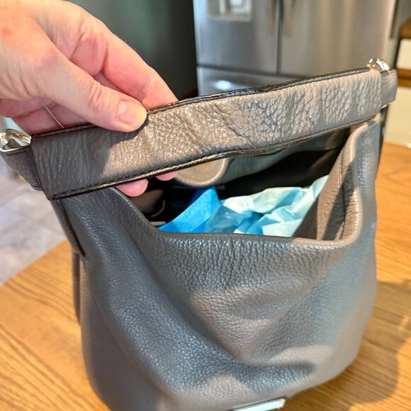 Marc by Marc Jacobs Standard Supply Workwear Leather Gray Slouchy Hobo Bag - Picture 4 of 16